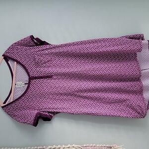 Lucky Brand Womens Floral Print  Pajama Dress, Lounge Pinkish Purple Sz Large